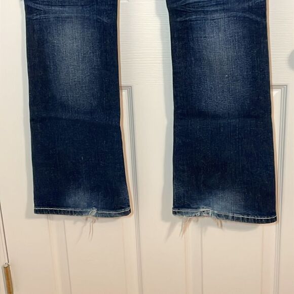 Y2K Maurices Premium Low Rise Bootcut Jeans, bedazzled, size 7/8 - Picture 3 of 11